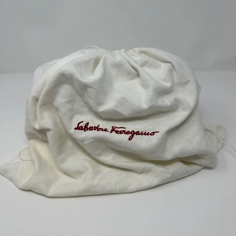 Ferragamo Snakeskin Metallic Silver Crystal Bag